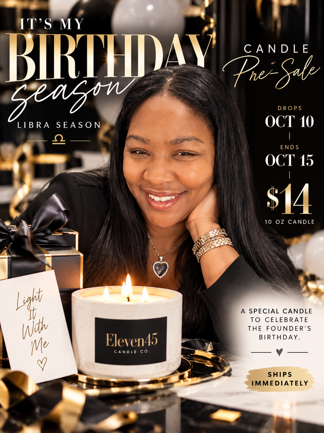 Birthday Season candle pre-sale, Libra Season, October 10 to 15