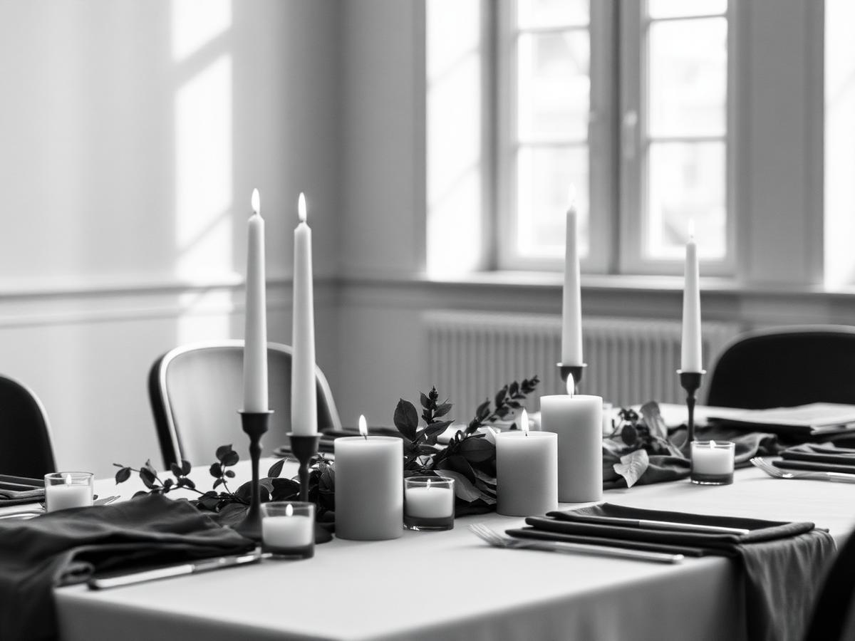 Sponsored Atlanta partner dinner styled with Eleven45 concrete candles