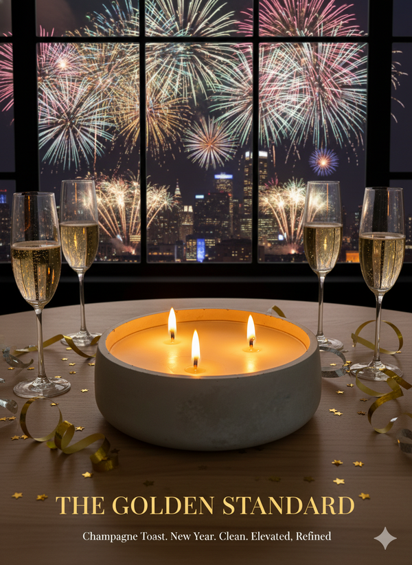 Gold Standard – New Year’s Champagne Candle | Sparkling Citrus, Vanilla, Cashmere