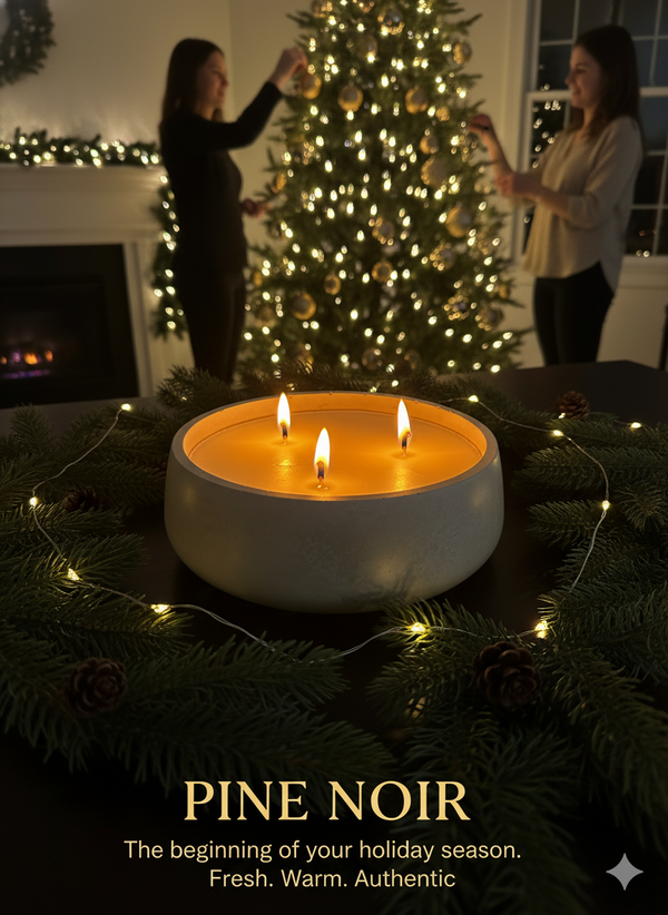 Pine Noire – Concrete Holiday Candle | Pine, Balsam, Evergreen Soy Wax
